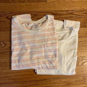Everlane Long-Sleeve Box-Cut Pocket Tee - set of 2
